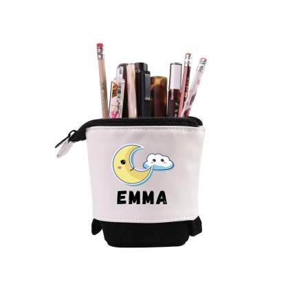 Astuccio per matite luna e nuvola personalizzato con 1 nome regalo per scuola elementare bambini