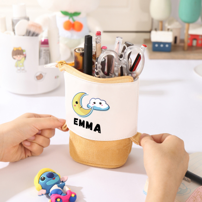 Jessemade IT Astuccio per matite acrobaleno personalizzato con 1 nome regalo per scuola elementare bambini