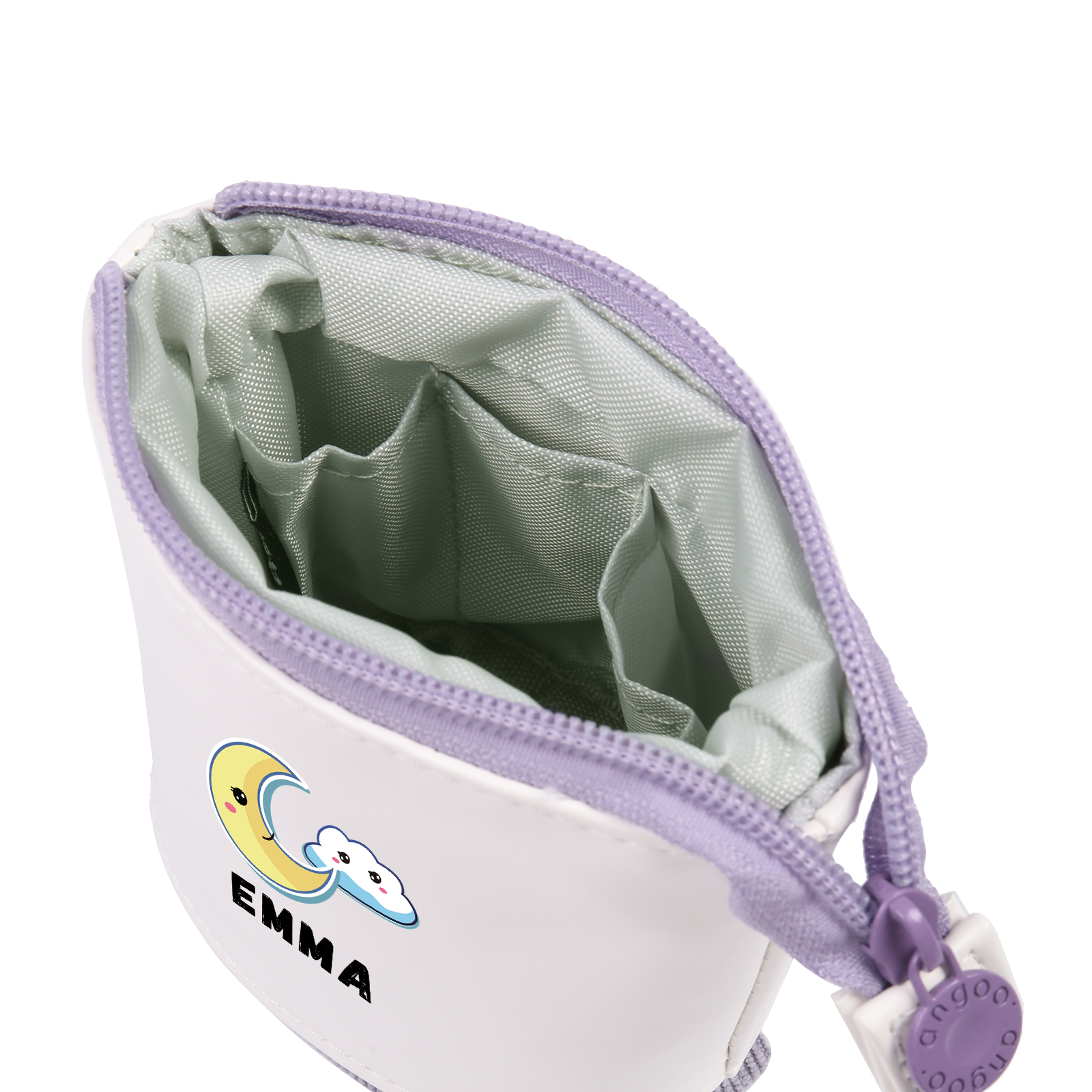 Astuccio per matite luna e nuvola personalizzato con 1 nome regalo per scuola elementare bambini