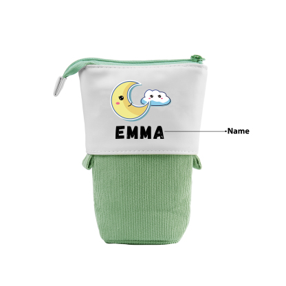 Astuccio per matite luna e nuvola personalizzato con 1 nome regalo per scuola elementare bambini