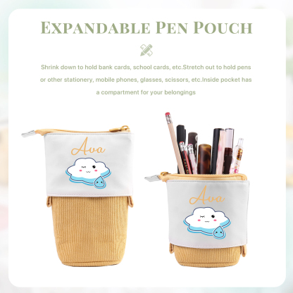Astuccio per matite nuvola carina personalizzato con 1 nome regalo per scuola elementare bambini