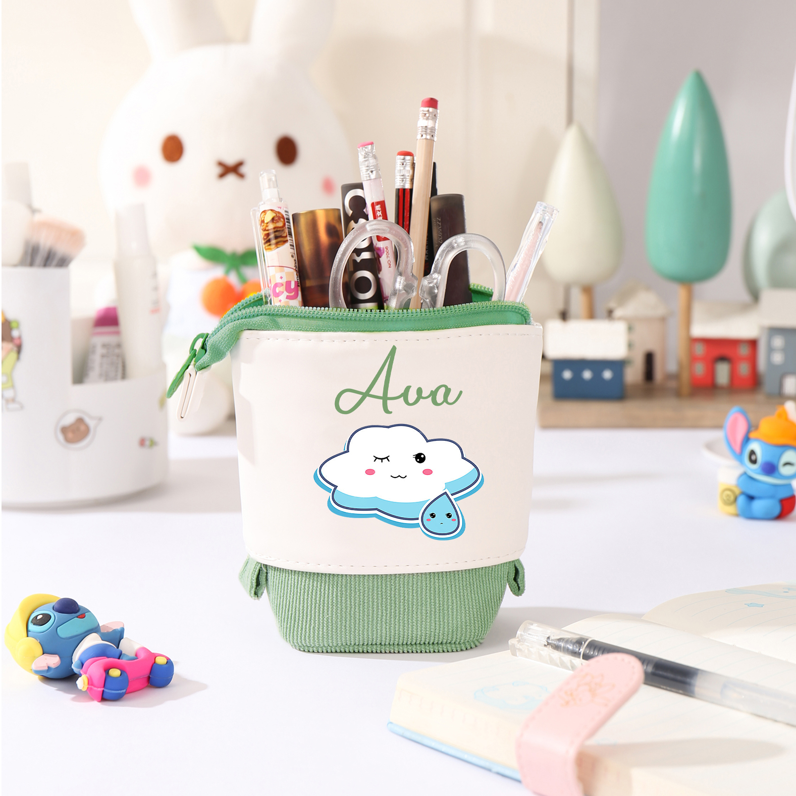 Astuccio per matite nuvola carina personalizzato con 1 nome regalo per scuola elementare bambini