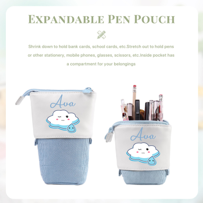 Astuccio per matite nuvola carina personalizzato con 1 nome regalo per scuola elementare bambini