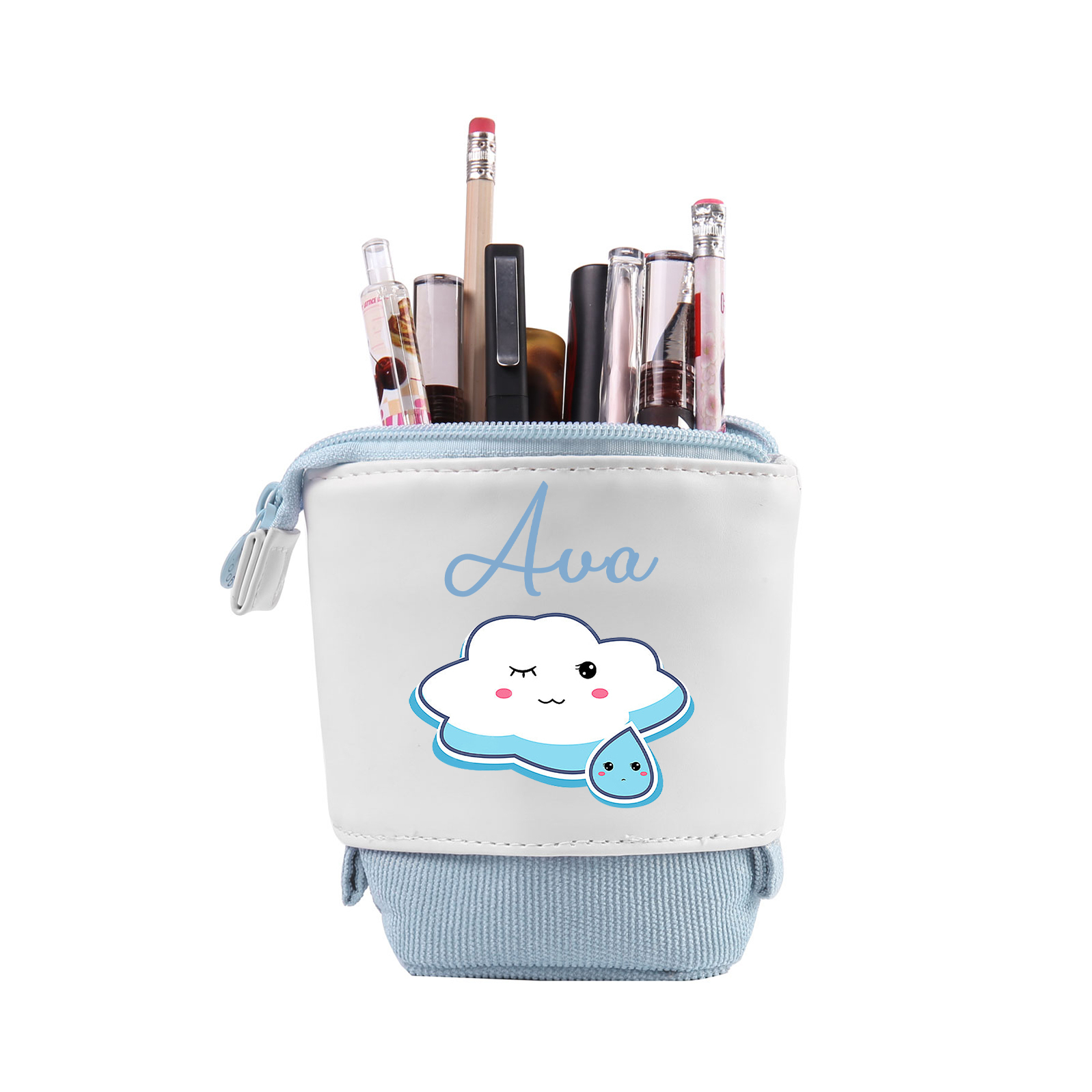 Astuccio per matite nuvola carina personalizzato con 1 nome regalo per scuola elementare bambini