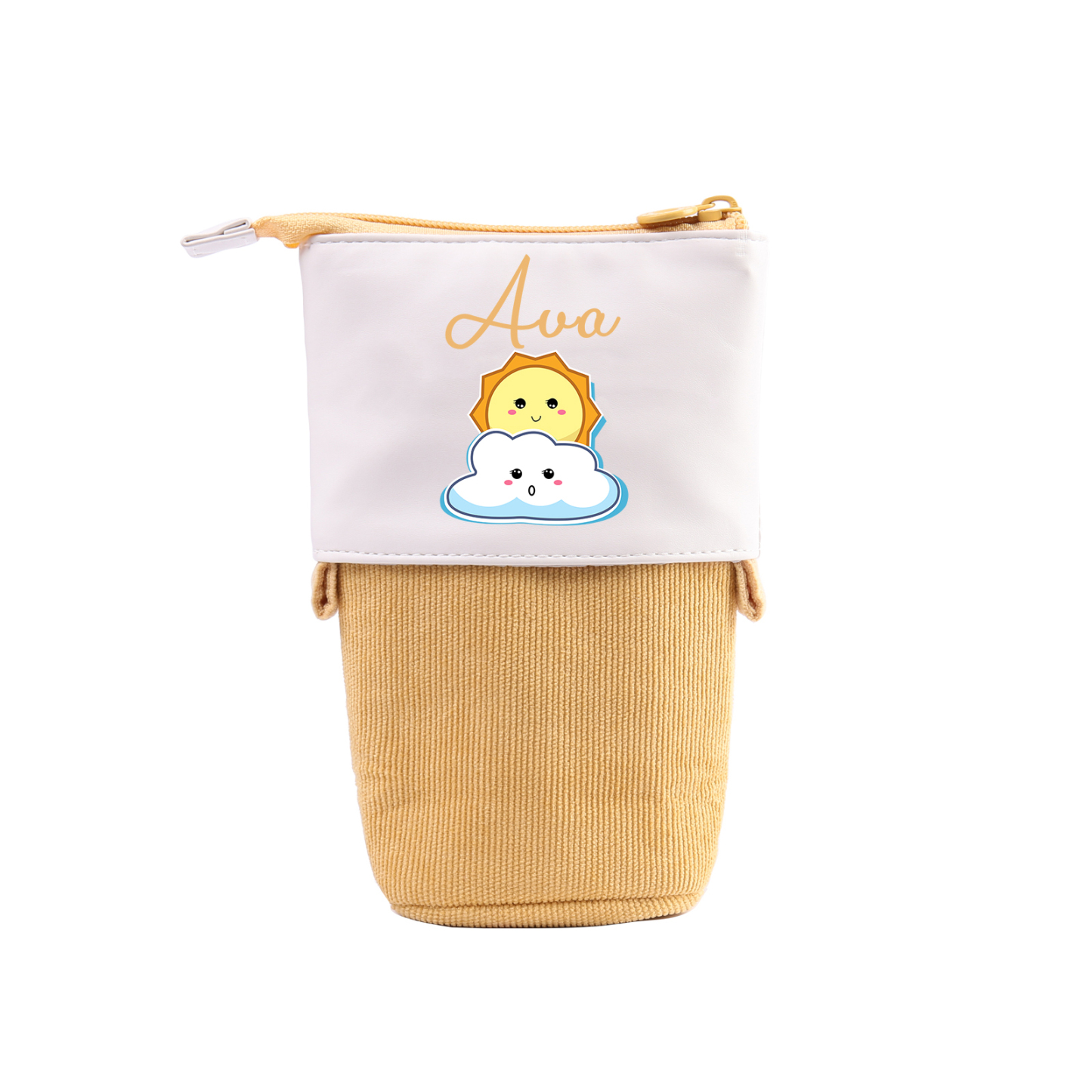 Astuccio per matite sole e nuvola carina personalizzato con 1 nome regalo per scuola elementare bambini