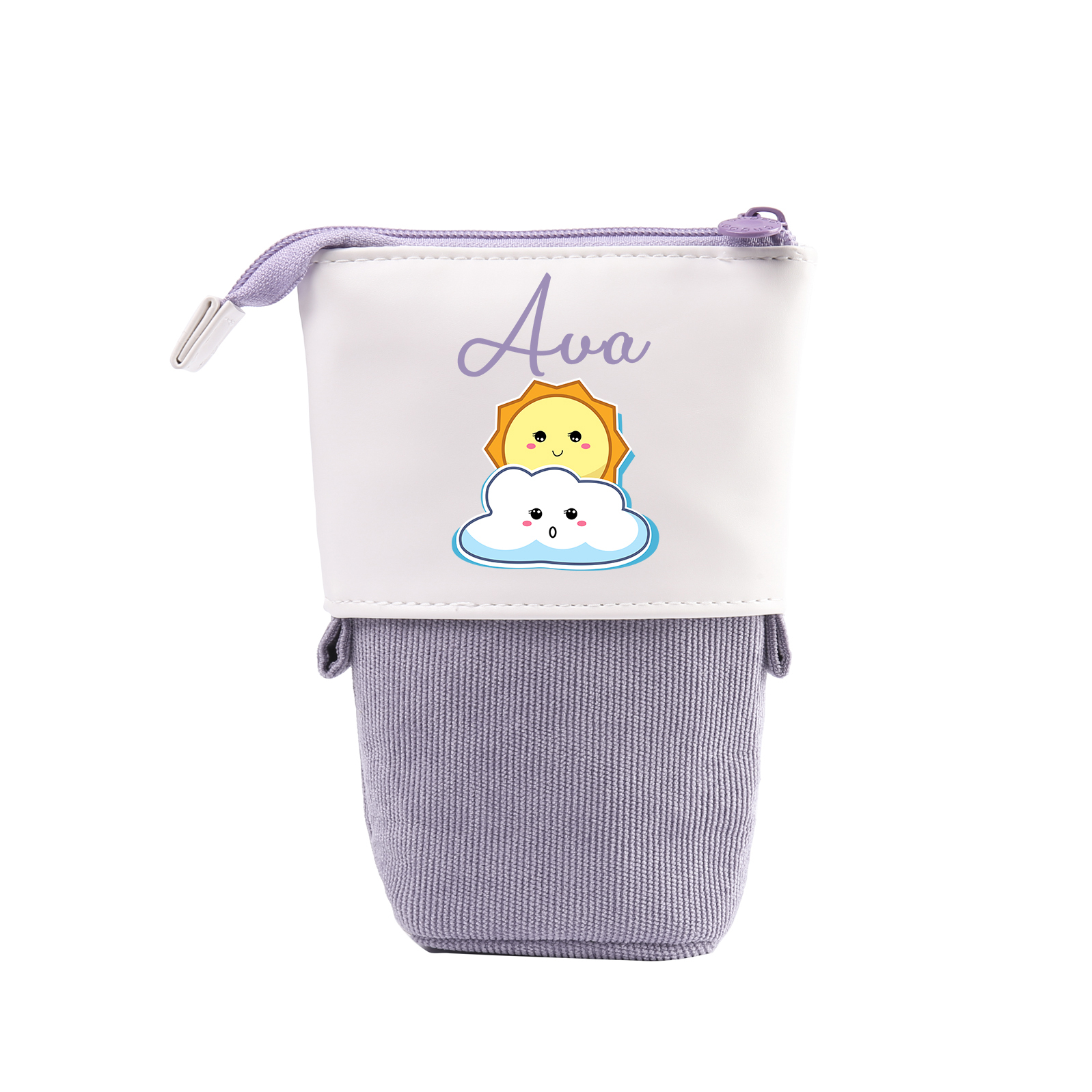 Astuccio per matite sole e nuvola carina personalizzato con 1 nome regalo per scuola elementare bambini