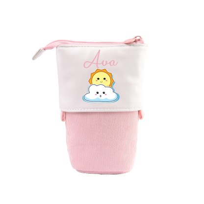 Astuccio per matite sole e nuvola carina personalizzato con 1 nome regalo per scuola elementare bambini