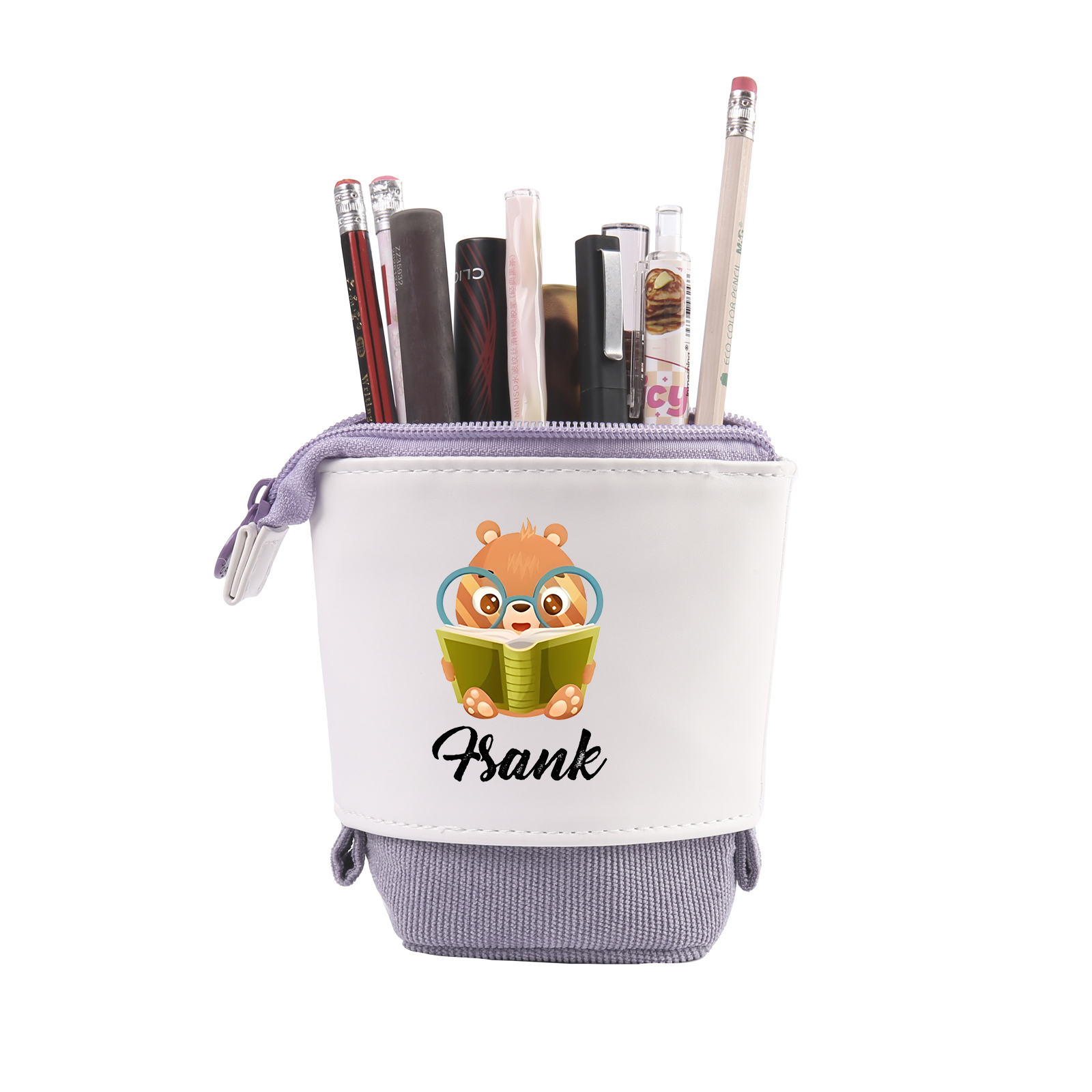 Astuccio per matite personalizzato con 1 nome e 1 animale regalo per scuola elementare bambini