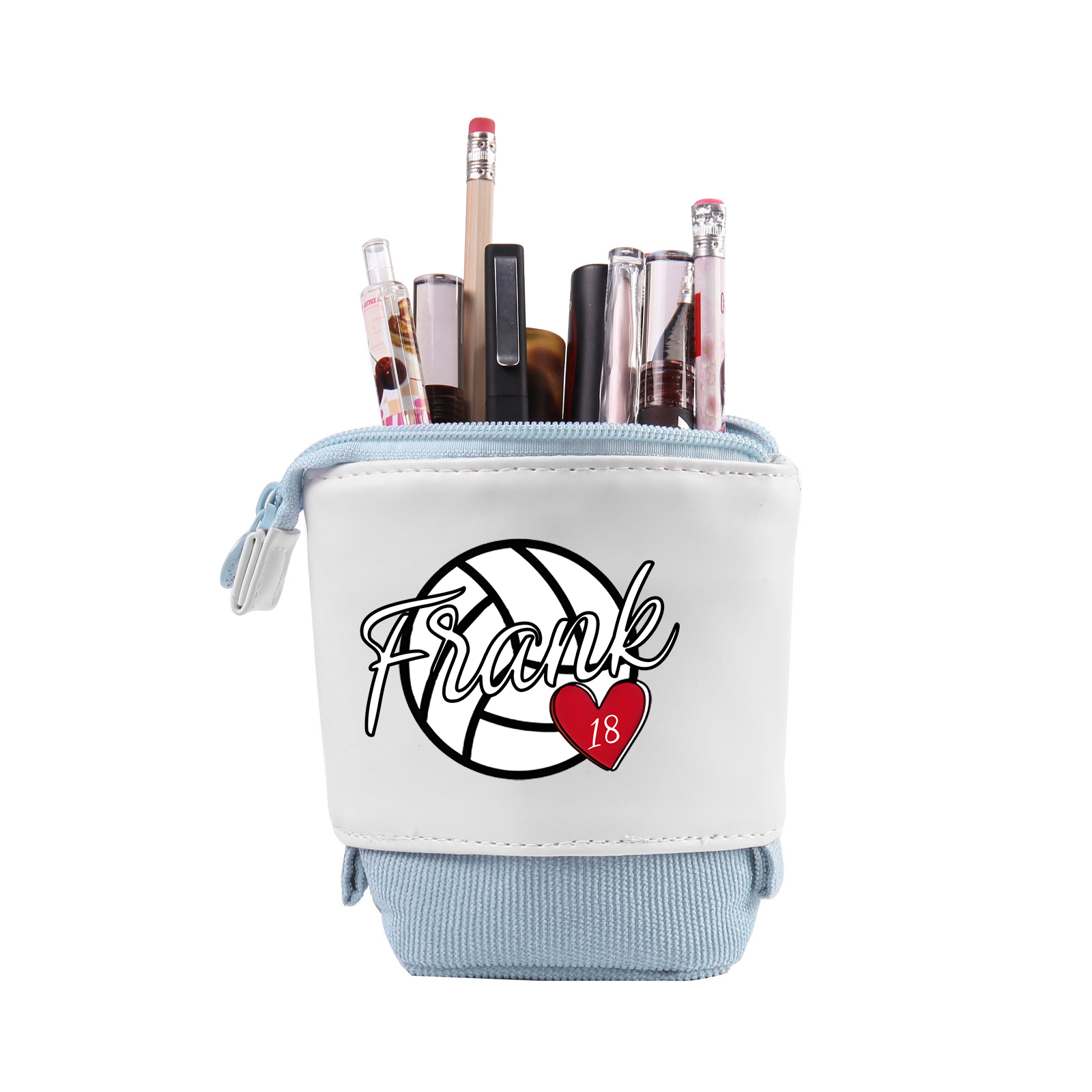 Astuccio per matite personalizzato con 1 nome e 1 palla regalo per scuola elementare bambini