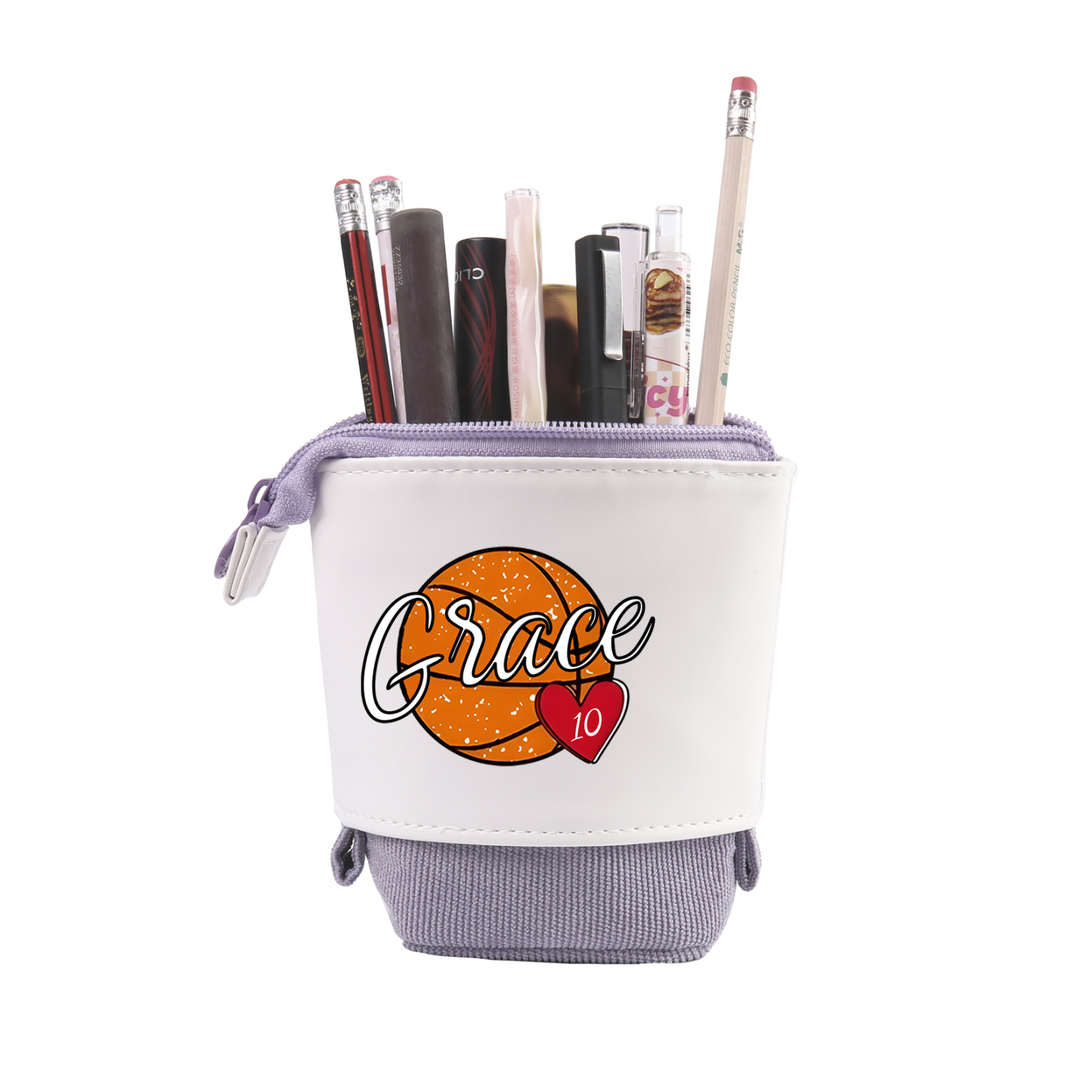 Astuccio per matite personalizzato con 1 nome e 1 palla regalo per scuola elementare bambini