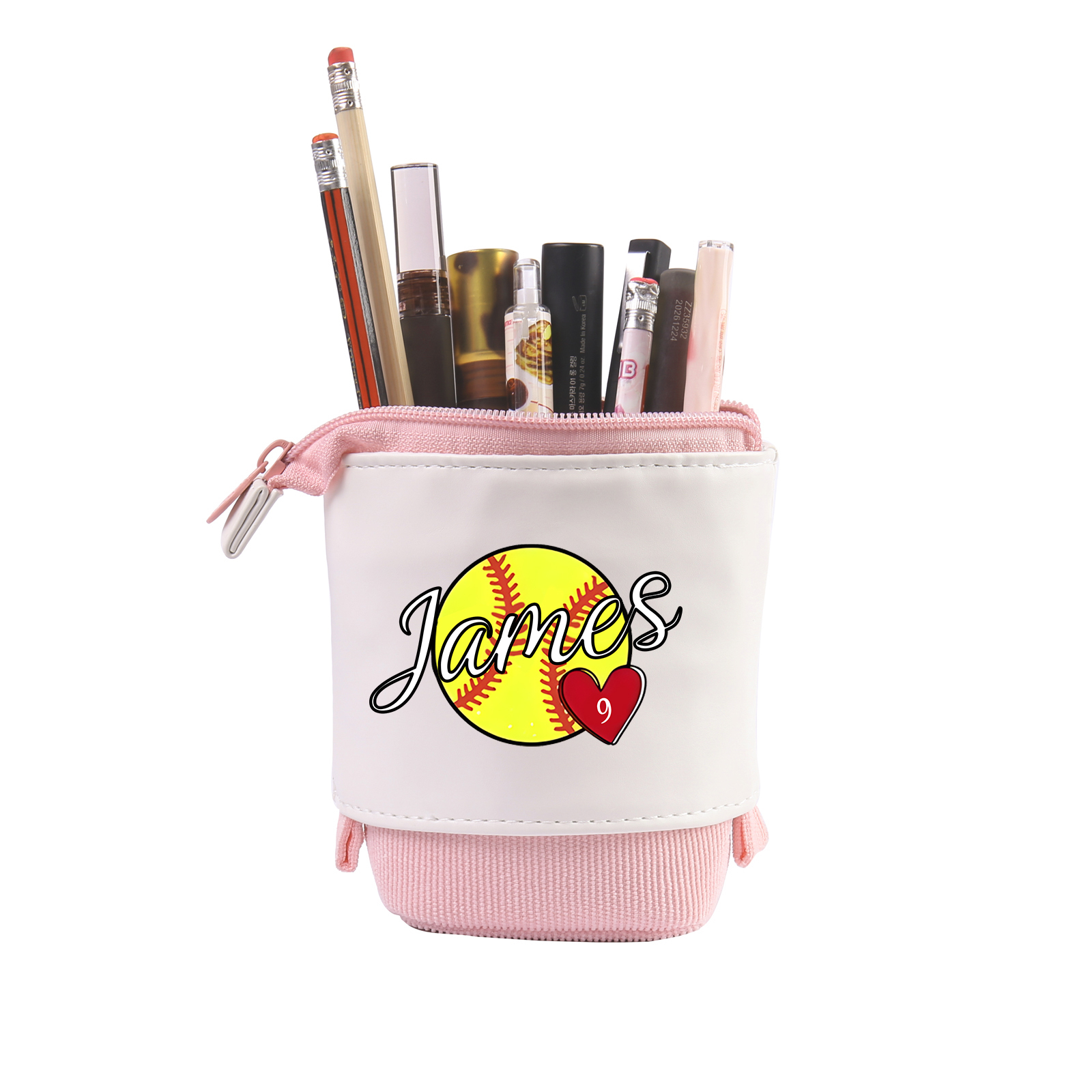 Astuccio per matite personalizzato con 1 nome e 1 palla regalo per scuola elementare bambini