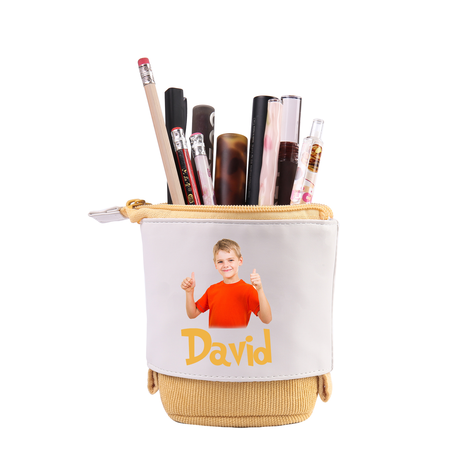 Astuccio per matite personalizzato con 1 nome e 1 foto regalo per scuola elementare bambini