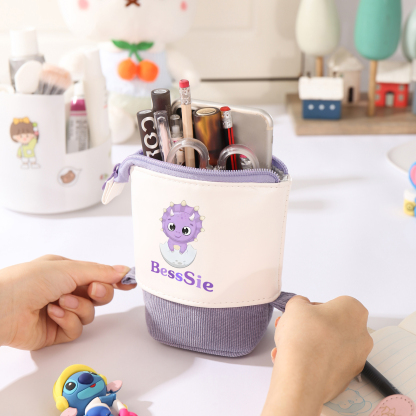 Astuccio per matite personalizzato con 1 nome e 1 bimbo dinosauro regalo per scuola elementare bambini