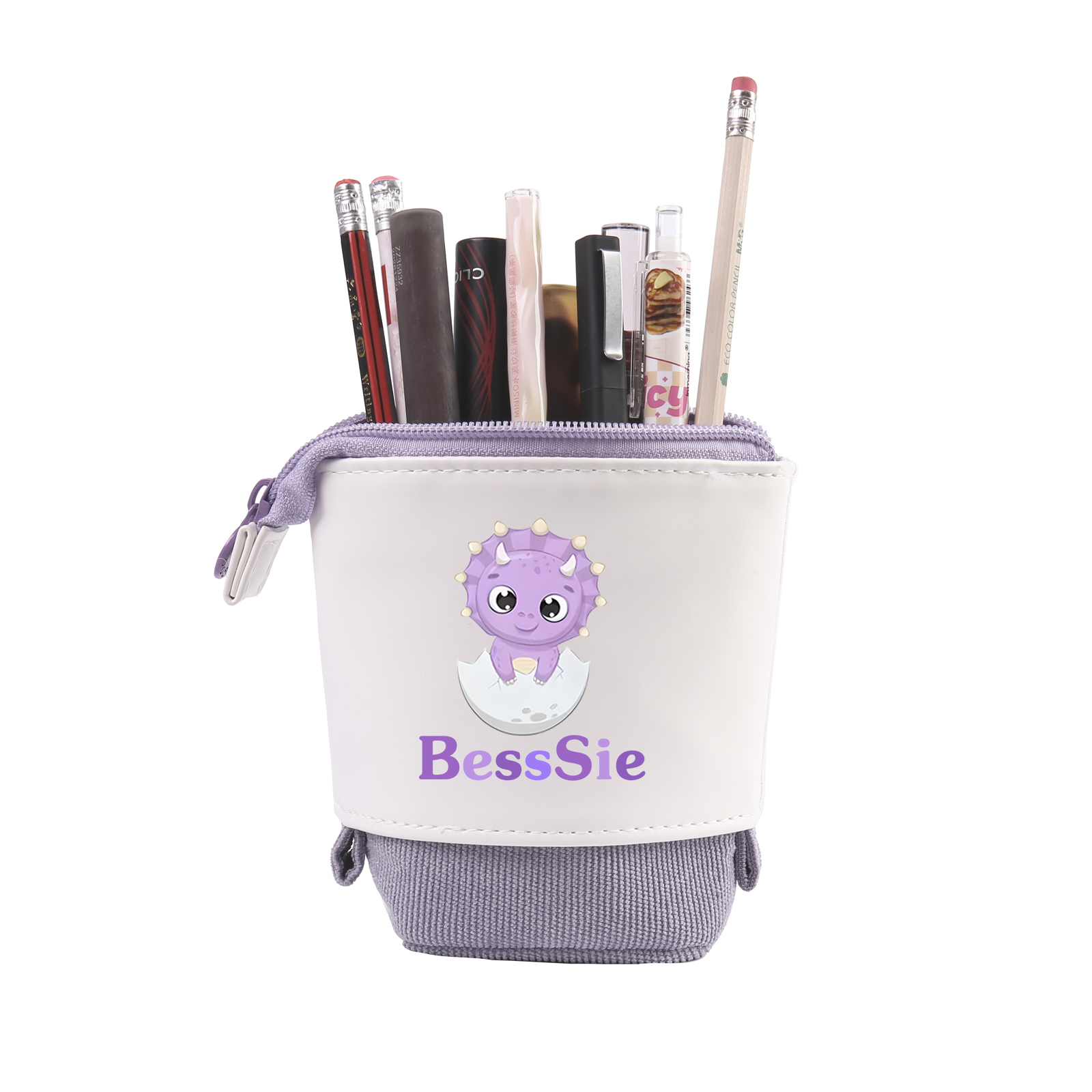 Astuccio per matite personalizzato con 1 nome e 1 bimbo dinosauro regalo per scuola elementare bambini