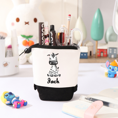 Astuccio per matite personalizzato con 1 nome e 1 animale regalo per scuola elementare bambini