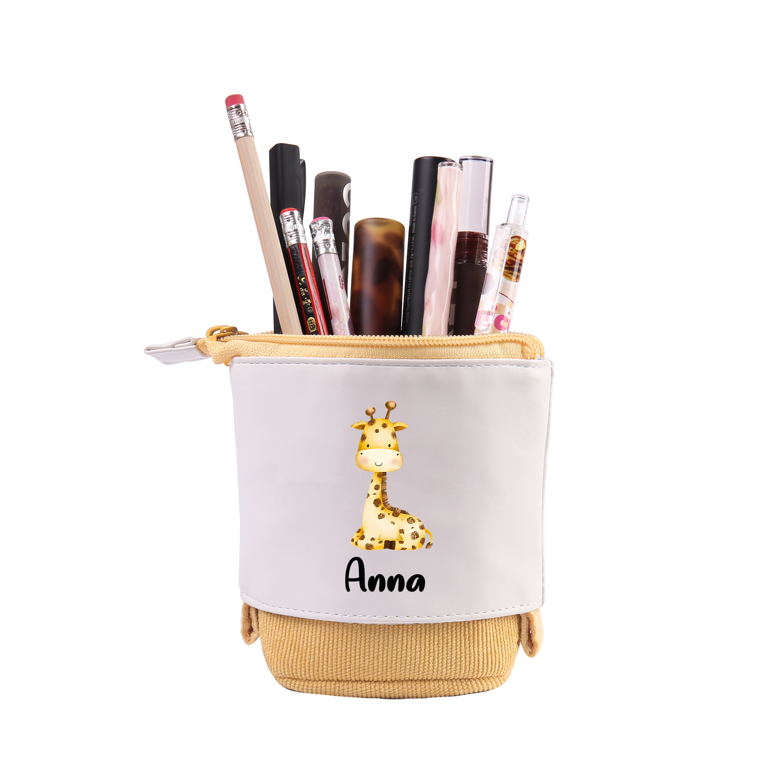 Astuccio per matite personalizzato con 1 nome e 1 animale regalo per scuola elementare bambini