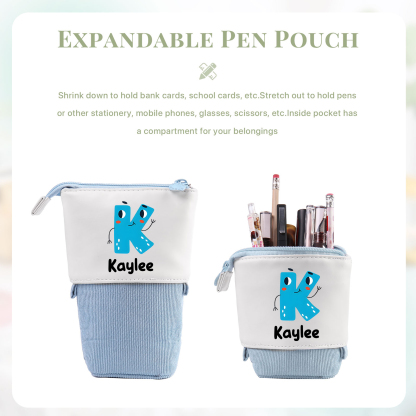 Astuccio per matite personalizzato con 1 nome e 1 lettera regalo per scuola elementare bambini