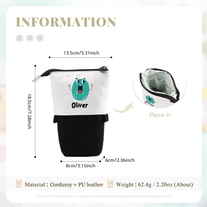 Astuccio per matite personalizzato con 1 nome e 1 lettera regalo per scuola elementare bambini