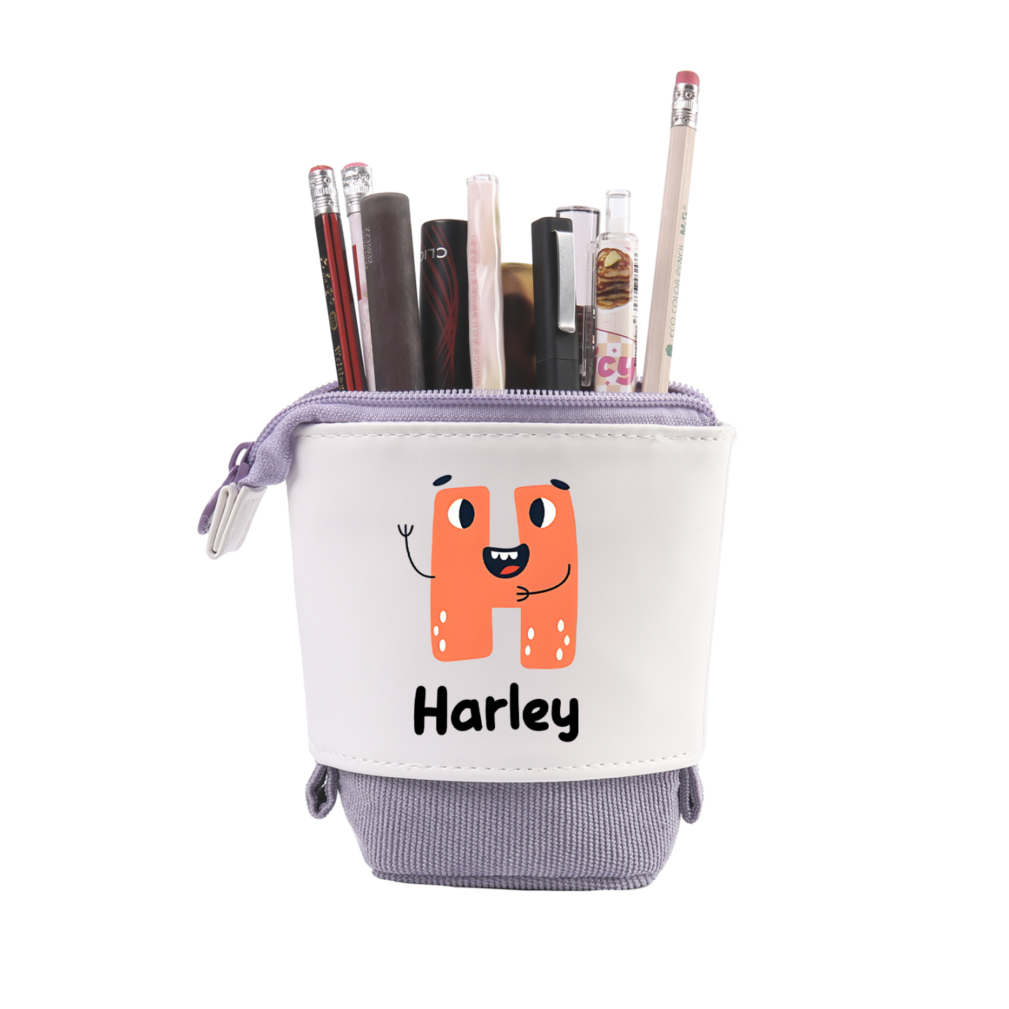 Astuccio per matite personalizzato con 1 nome e 1 lettera regalo per scuola elementare bambini