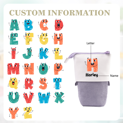 Astuccio per matite personalizzato con 1 nome e 1 lettera regalo per scuola elementare bambini