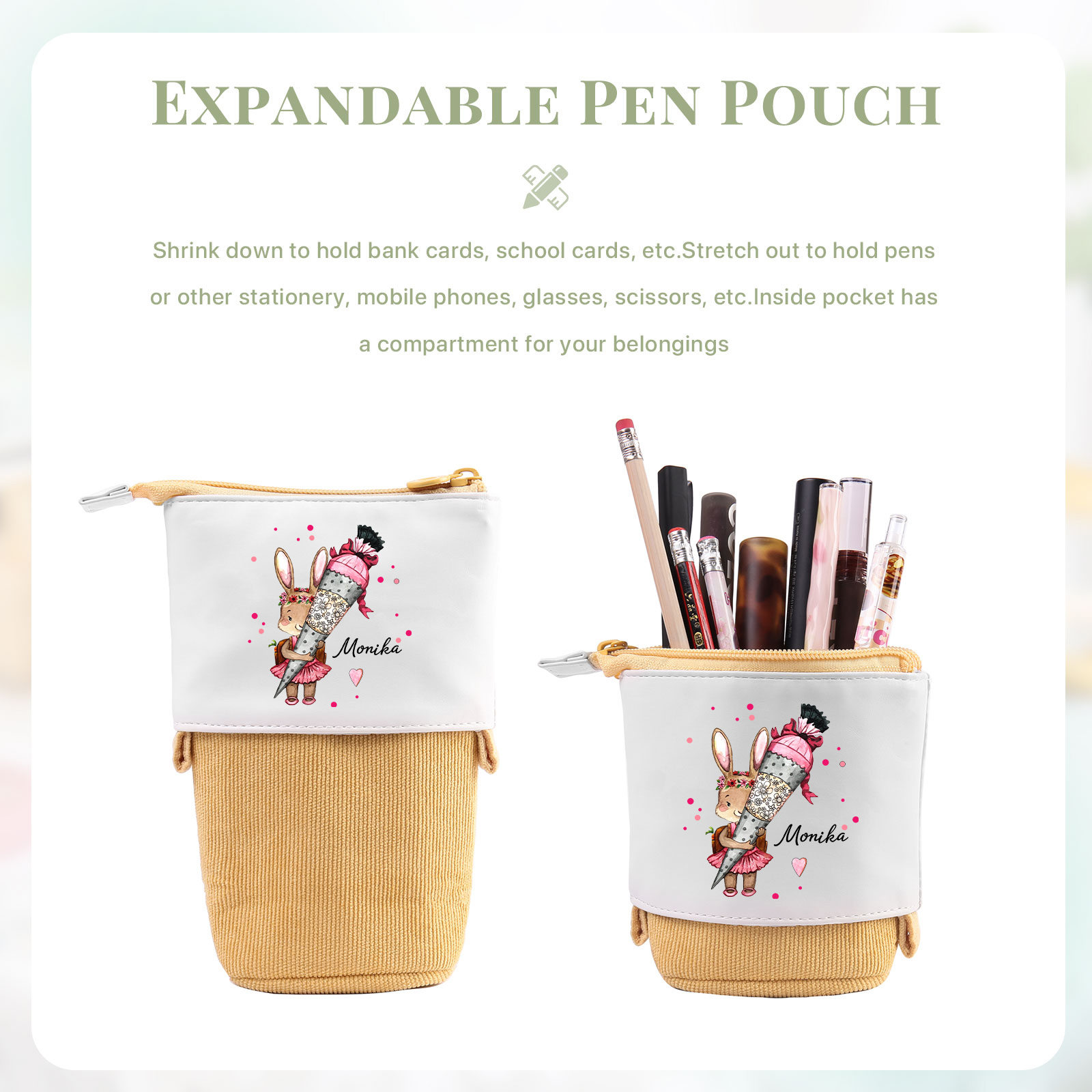 [Copy]Astuccio per matite personalizzato con 1 nome e 1 lettera regalo per scuola elementare bambini