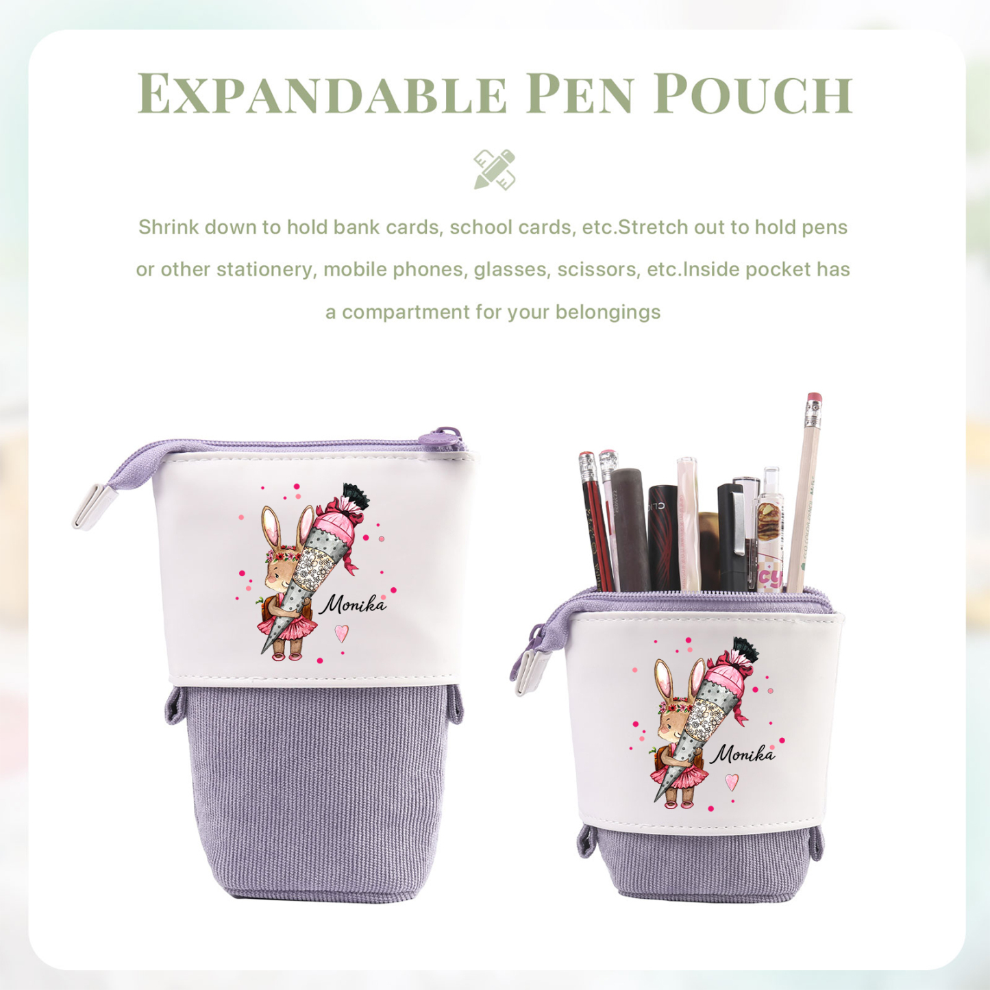 [Copy]Astuccio per matite personalizzato con 1 nome e 1 lettera regalo per scuola elementare bambini