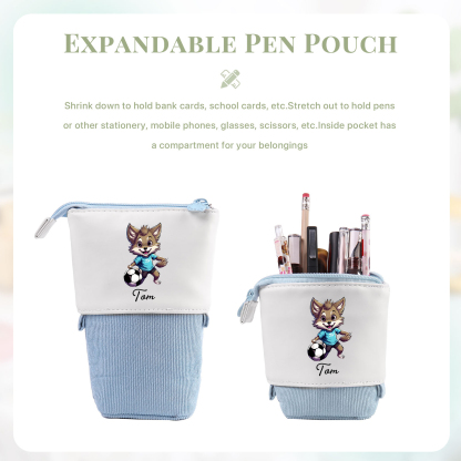 Astuccio per matite animale personalizzato con 1 nome e 1 animale regalo per scuola elementare bambini