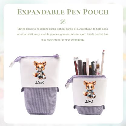 Astuccio per matite animale personalizzato con 1 nome e 1 animale regalo per scuola elementare bambini