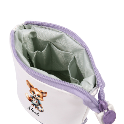 Astuccio per matite animale personalizzato con 1 nome e 1 animale regalo per scuola elementare bambini