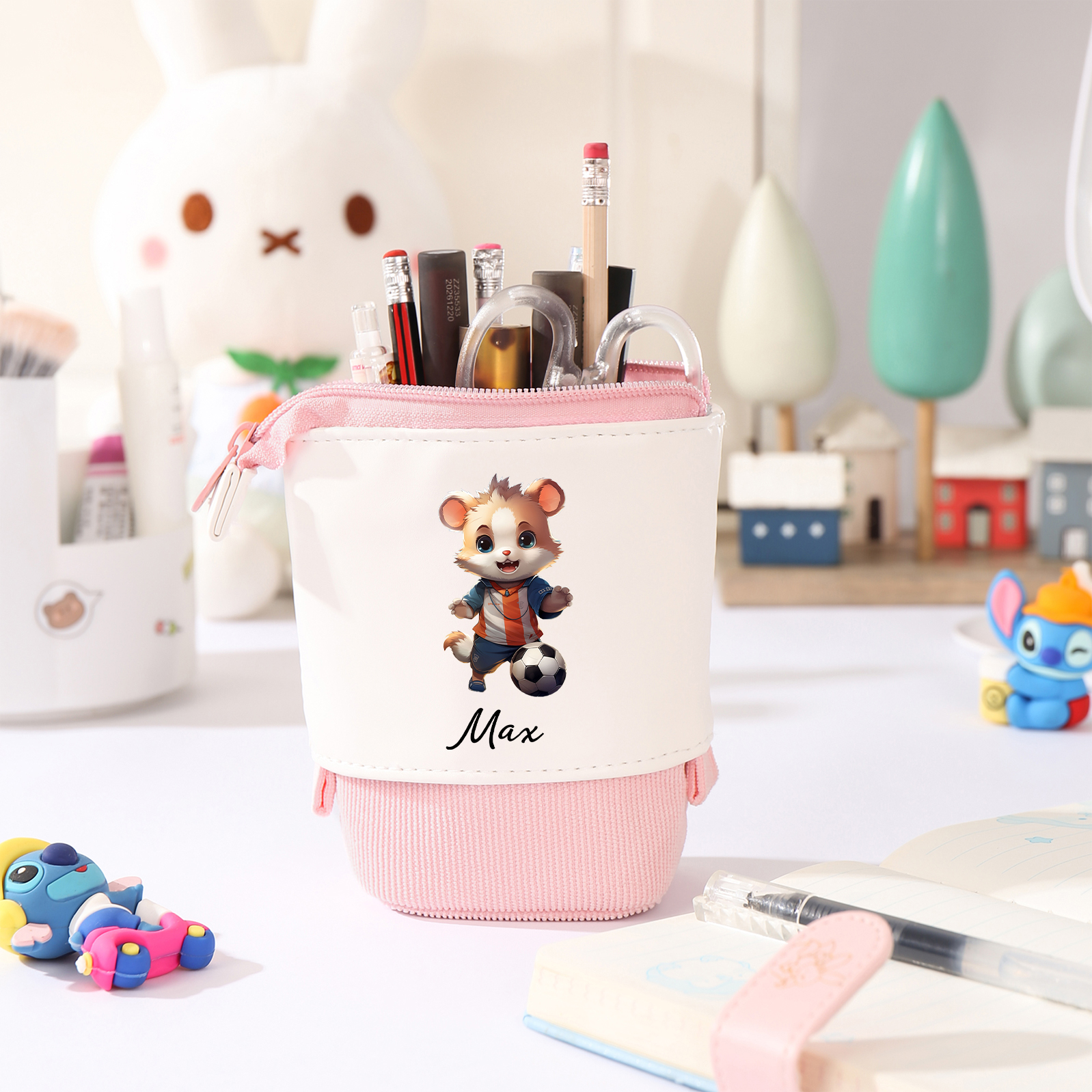 Astuccio per matite animale personalizzato con 1 nome e 1 animale regalo per scuola elementare bambini