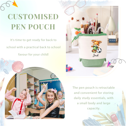 Astuccio per matite animale personalizzato con 1 nome e 1 animale regalo per scuola elementare bambini