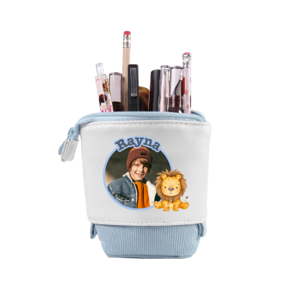 Astuccio per matite animale personalizzato con 1 nome e 1 foto e 1 animale per scuola elementare bambini