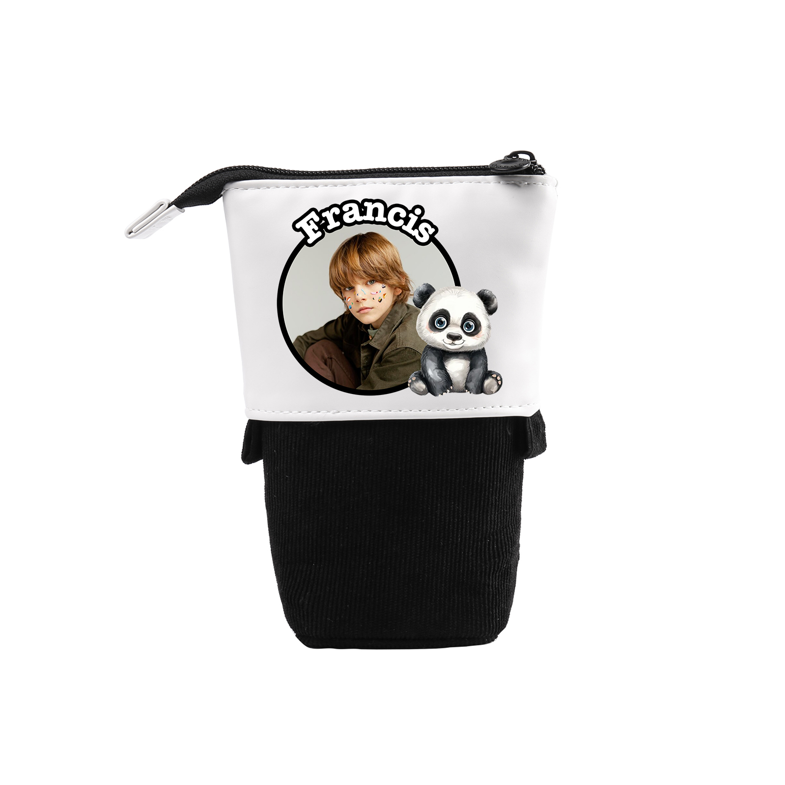 Astuccio per matite animale personalizzato con 1 nome e 1 foto e 1 animale per scuola elementare bambini