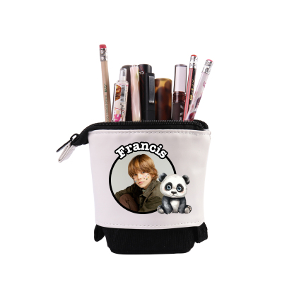Astuccio per matite animale personalizzato con 1 nome e 1 foto e 1 animale per scuola elementare bambini