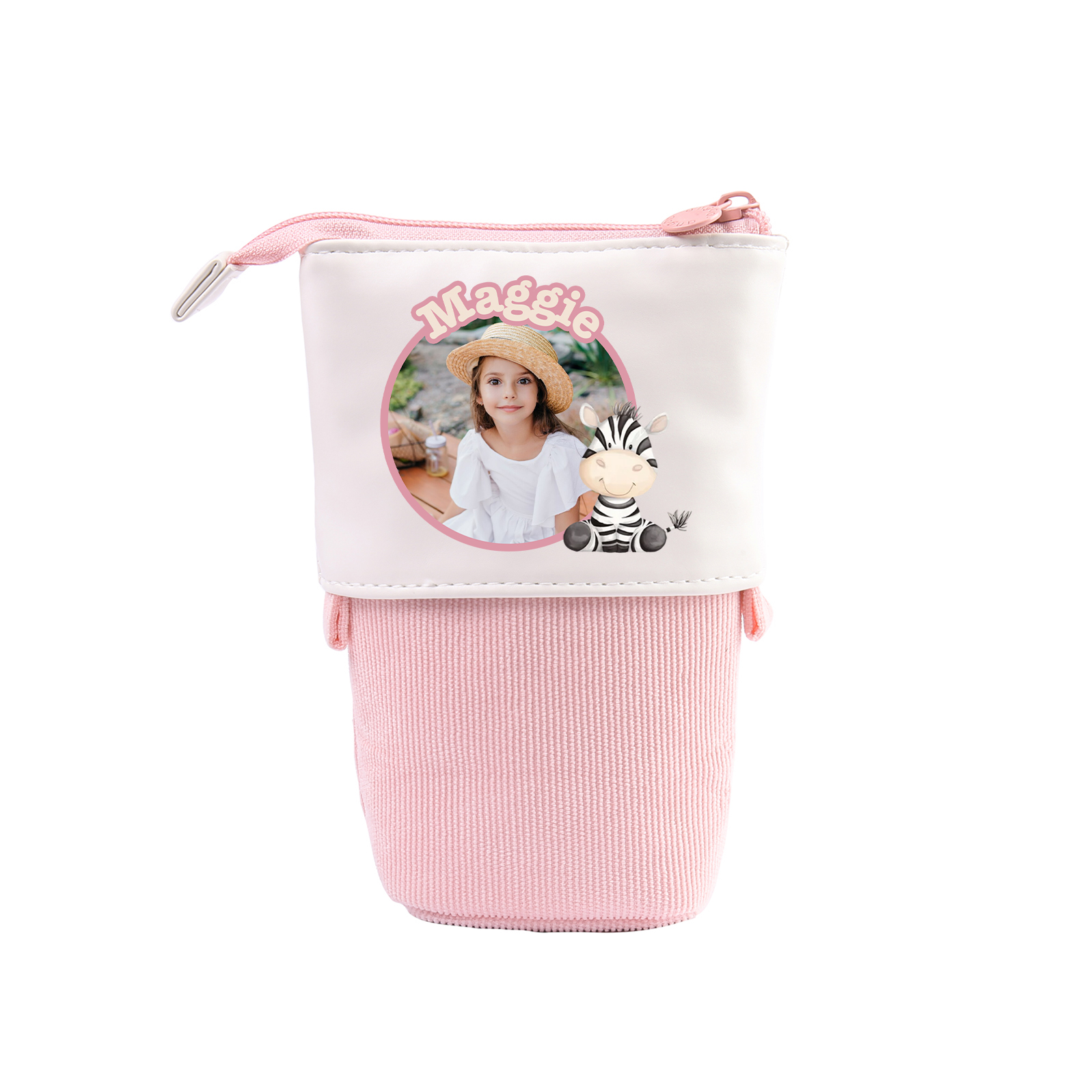 Astuccio per matite animale personalizzato con 1 nome e 1 foto e 1 animale per scuola elementare bambini