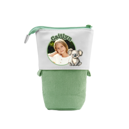 Astuccio per matite animale personalizzato con 1 nome e 1 foto e 1 animale per scuola elementare bambini