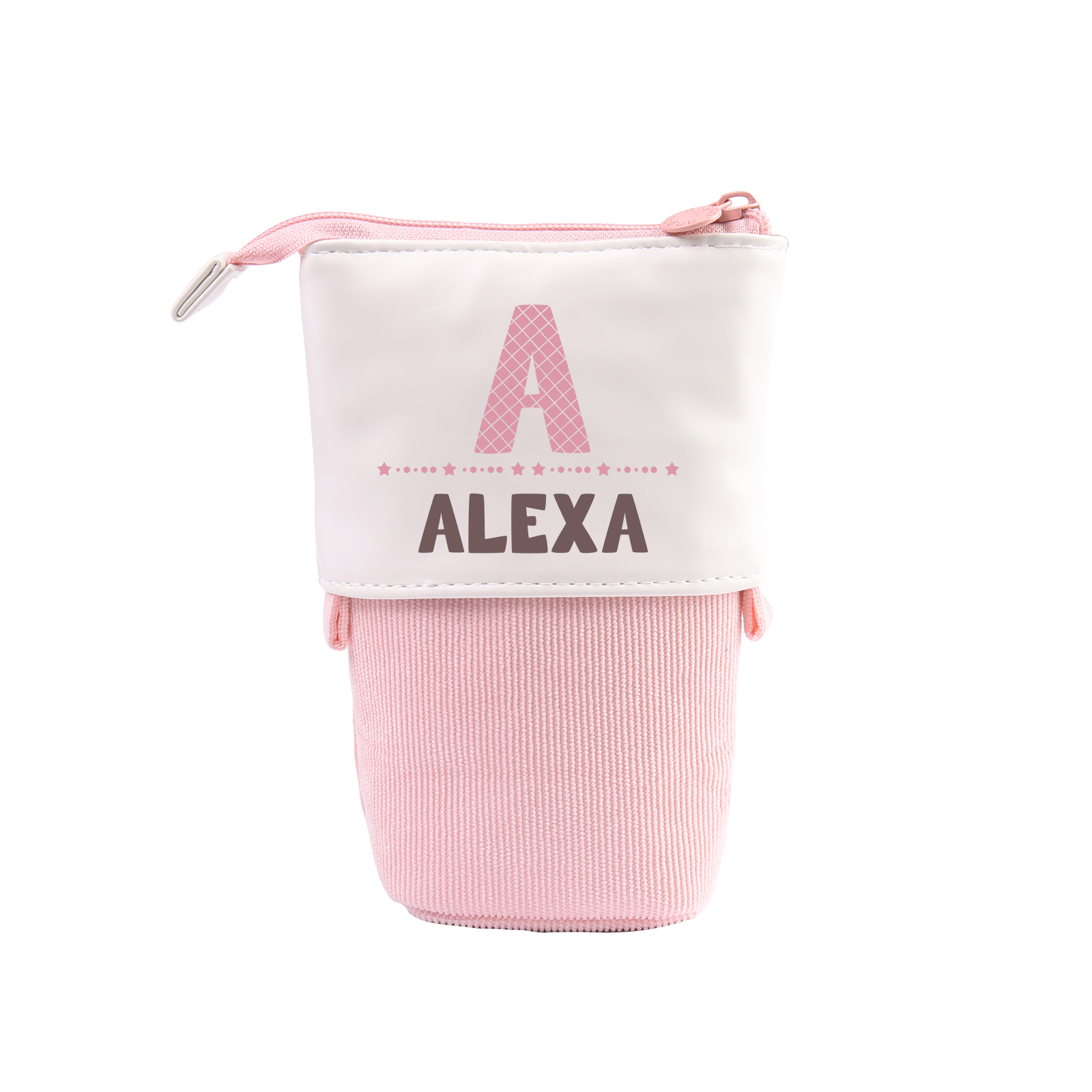 Astuccio per matite personalizzato con 1 nome e 1 lettera per scuola elementare bambini