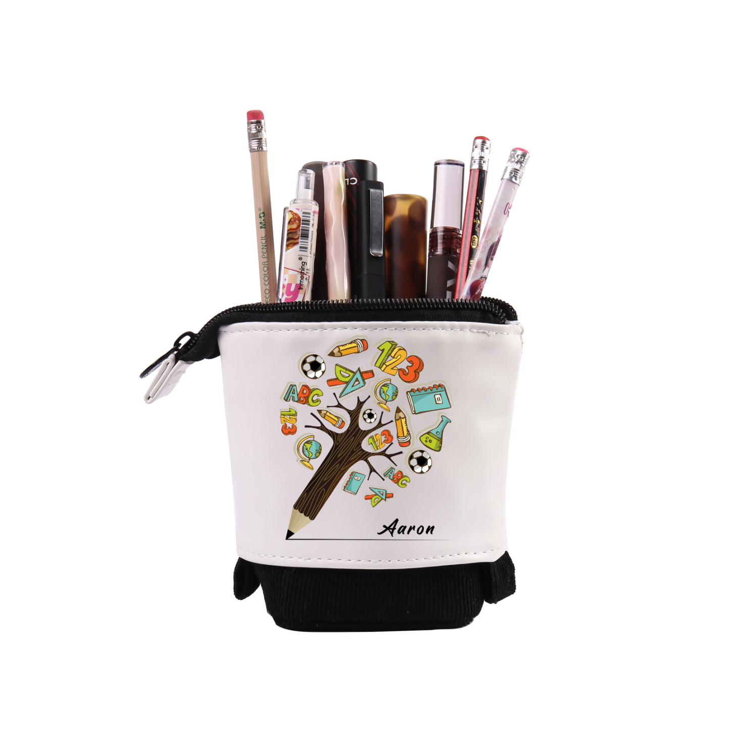 Astuccio per matite albero di penna personalizzato con 1 nome per scuola elementare bambini