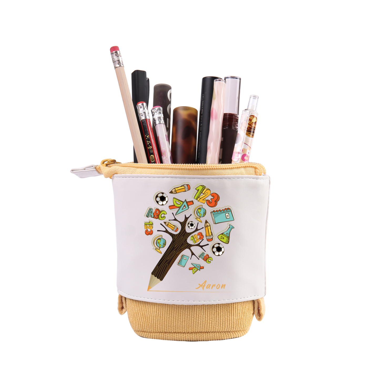 Astuccio per matite albero di penna personalizzato con 1 nome per scuola elementare bambini