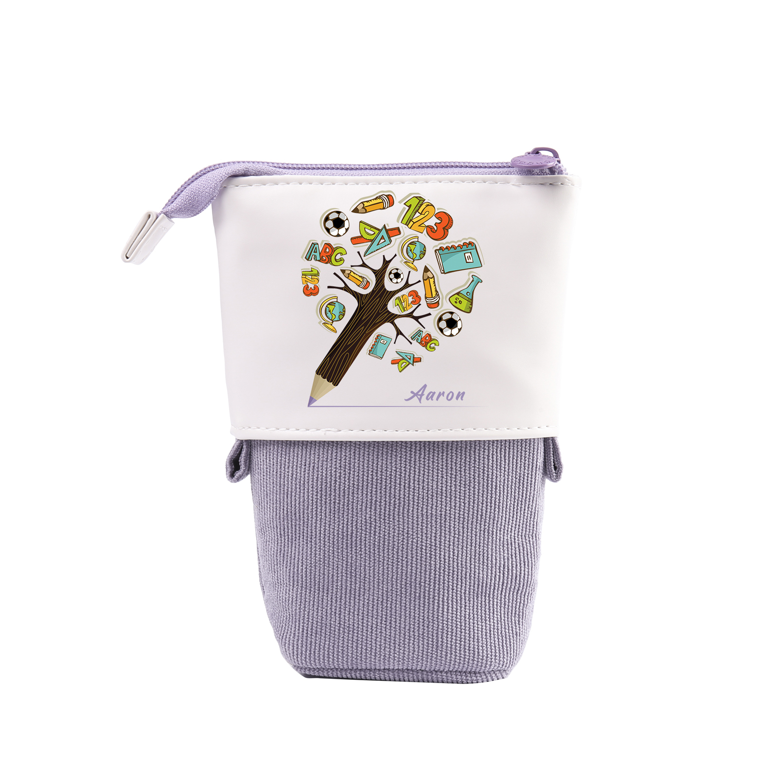Astuccio per matite albero di penna personalizzato con 1 nome per scuola elementare bambini