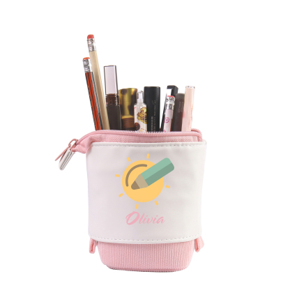 Astuccio per matite penna e sole personalizzato con 1 nome per scuola elementare bambini