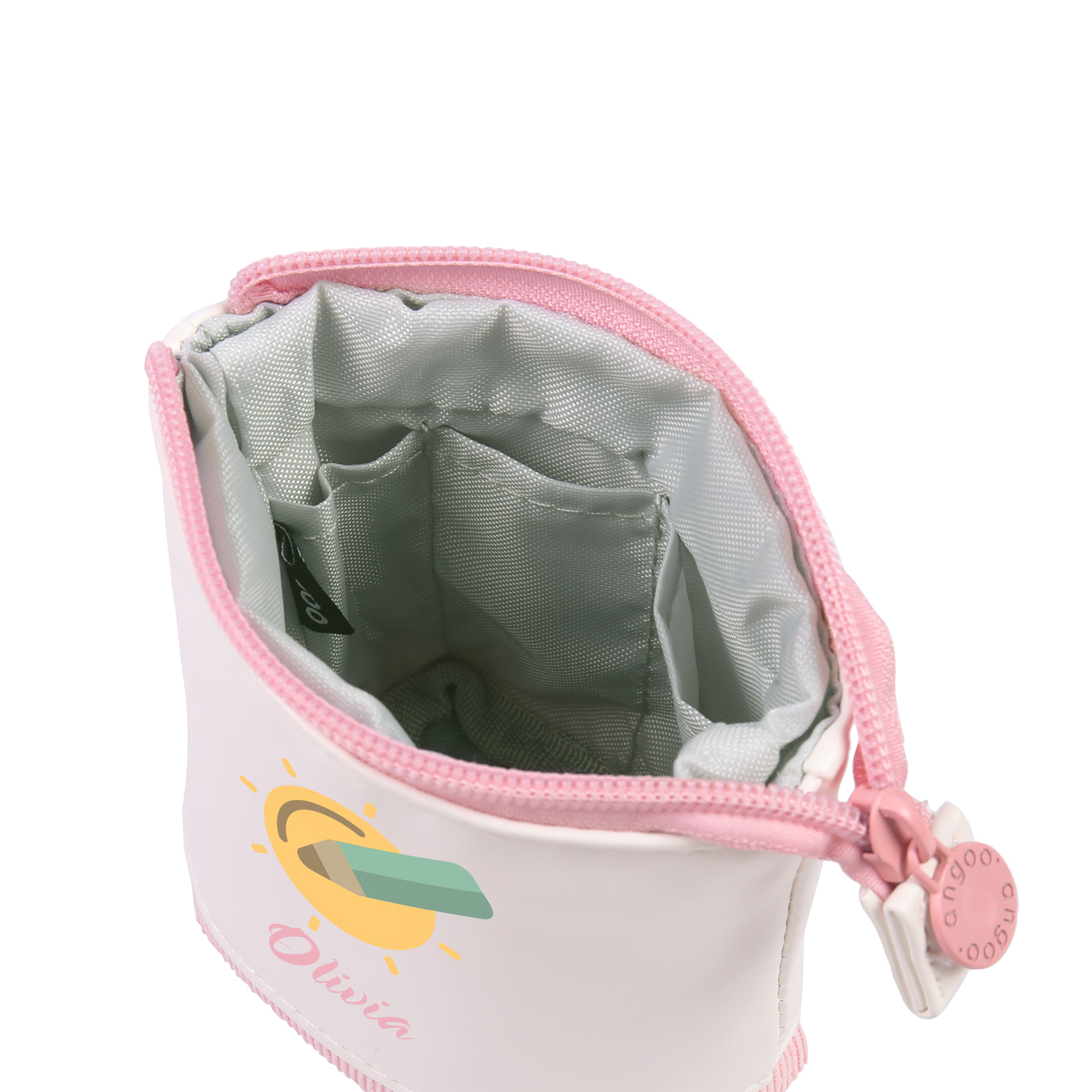 Astuccio per matite penna e sole personalizzato con 1 nome per scuola elementare bambini