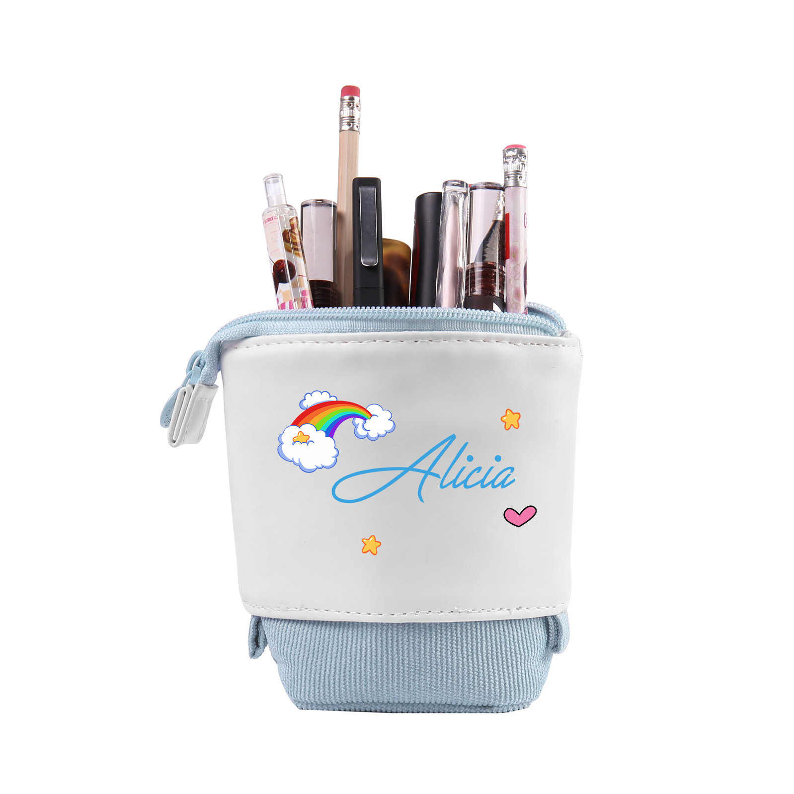 Astuccio per matite acrobaleno personalizzato con 1 nome per scuola elementare bambini