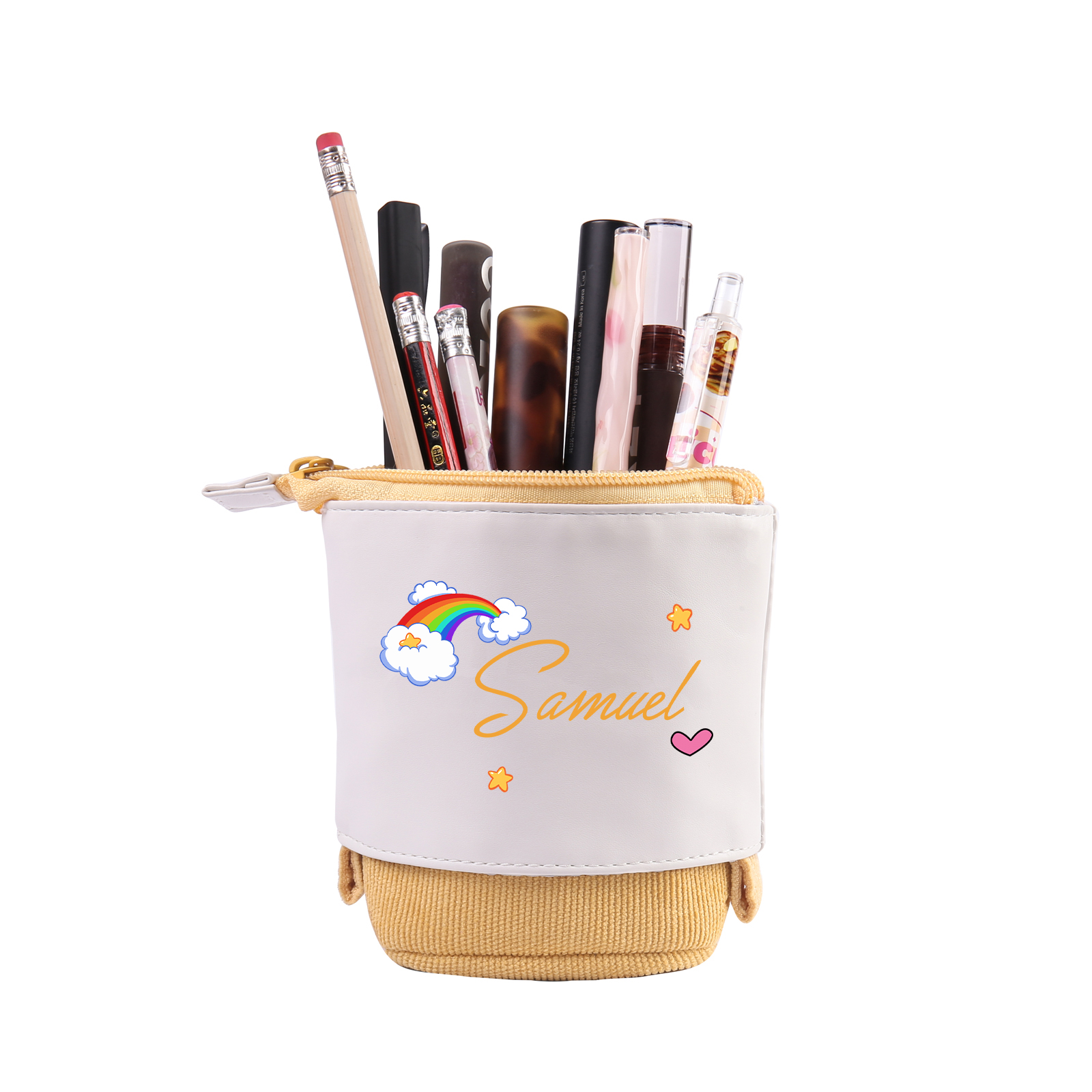 Astuccio per matite acrobaleno personalizzato con 1 nome per scuola elementare bambini