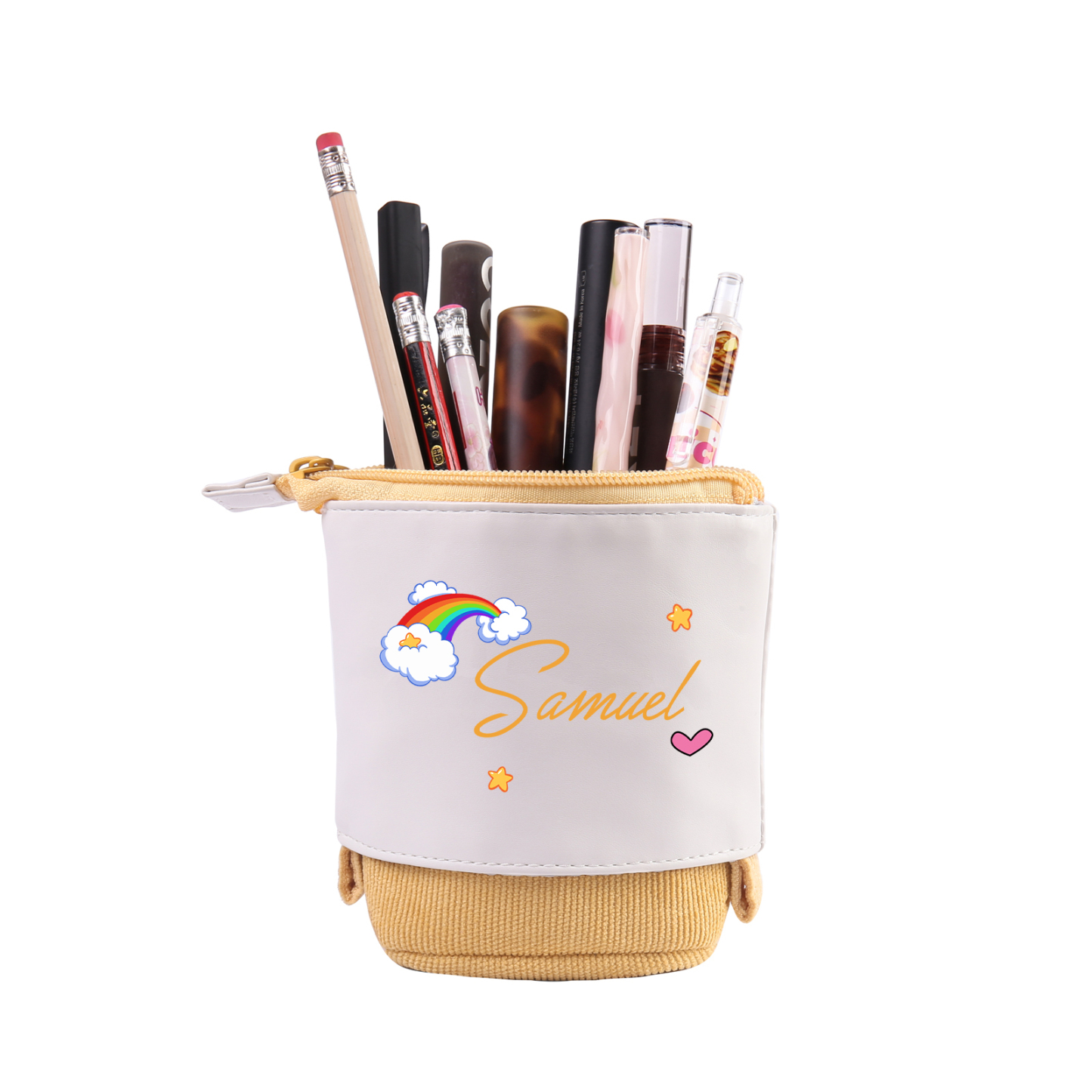 Astuccio per matite acrobaleno personalizzato con 1 nome per scuola elementare bambini