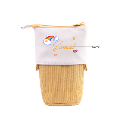 Astuccio per matite acrobaleno personalizzato con 1 nome per scuola elementare bambini