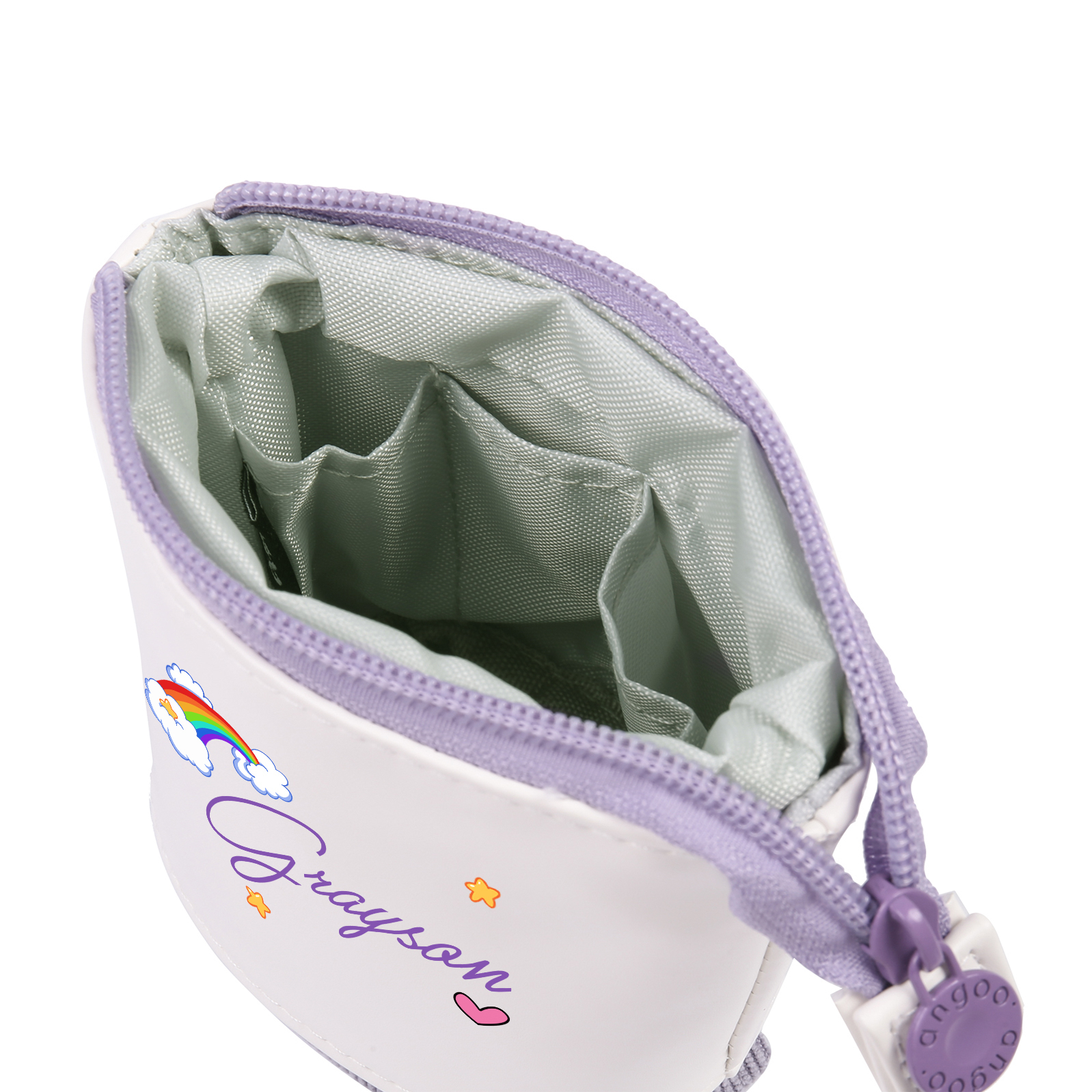 Astuccio per matite acrobaleno personalizzato con 1 nome per scuola elementare bambini