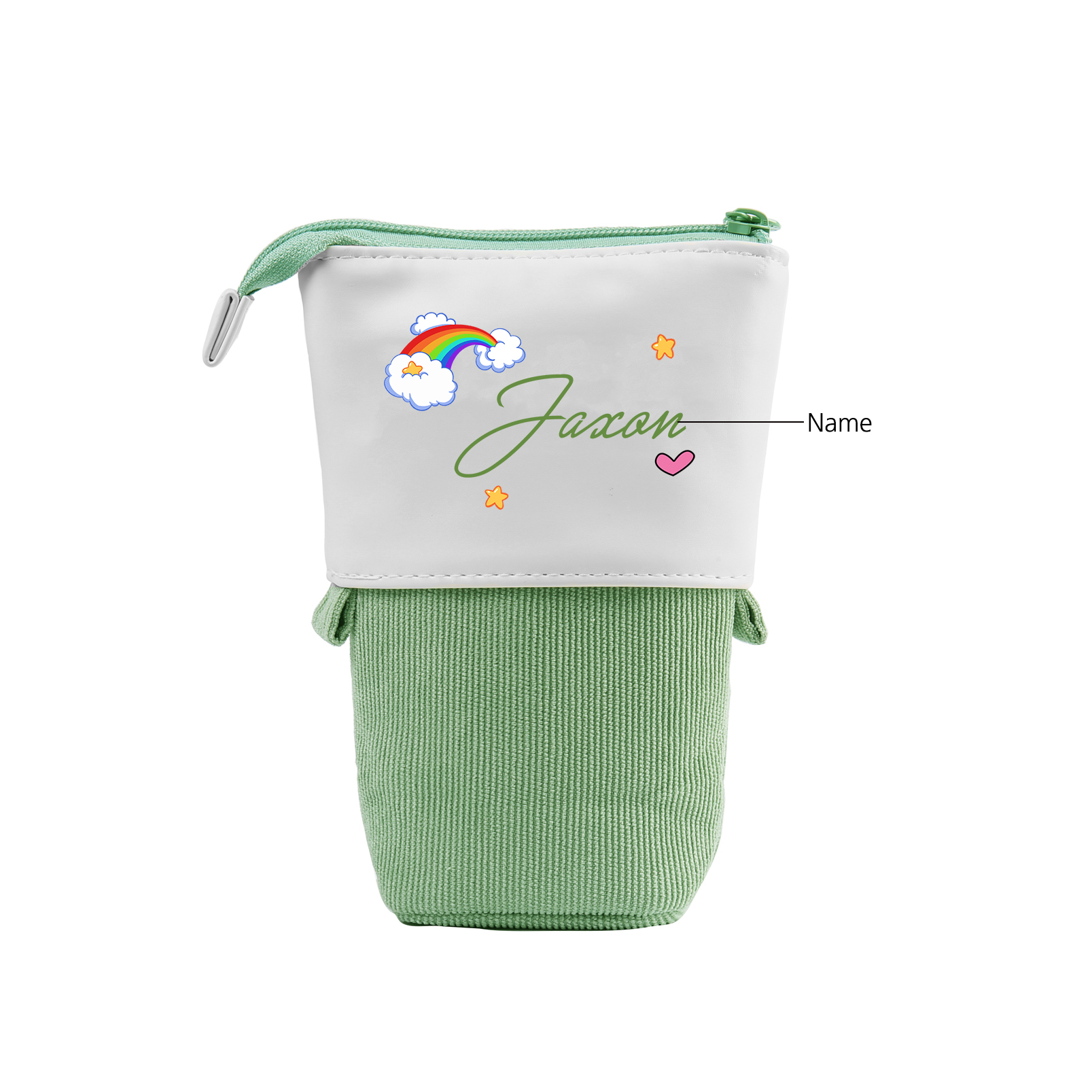 Astuccio per matite acrobaleno personalizzato con 1 nome per scuola elementare bambini