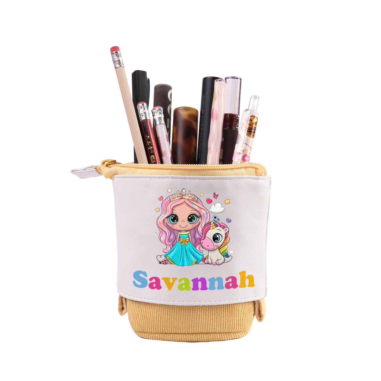 Astuccio per matite personalizzato con 1 nome e 1 immagine per scuola elementare bambini