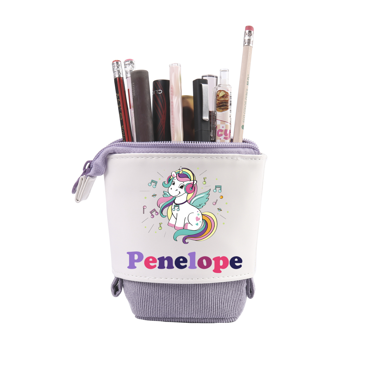 Astuccio per matite personalizzato con 1 nome e 1 immagine per scuola elementare bambini